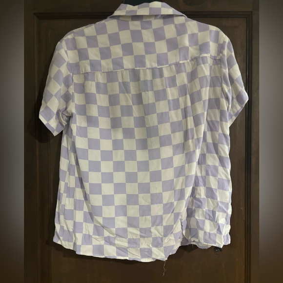 Forever 21 Paisley Check lavender short sleeve button up men's size small - Picture 2 of 2